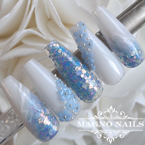 Preview: UV Gel - 5463 - Confetti Gel - Mermaid Blue